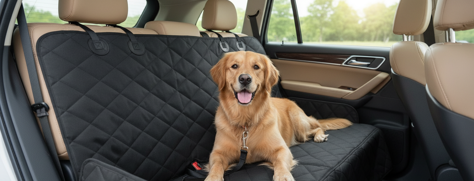 Durable Backseat Car Cover - For Pets