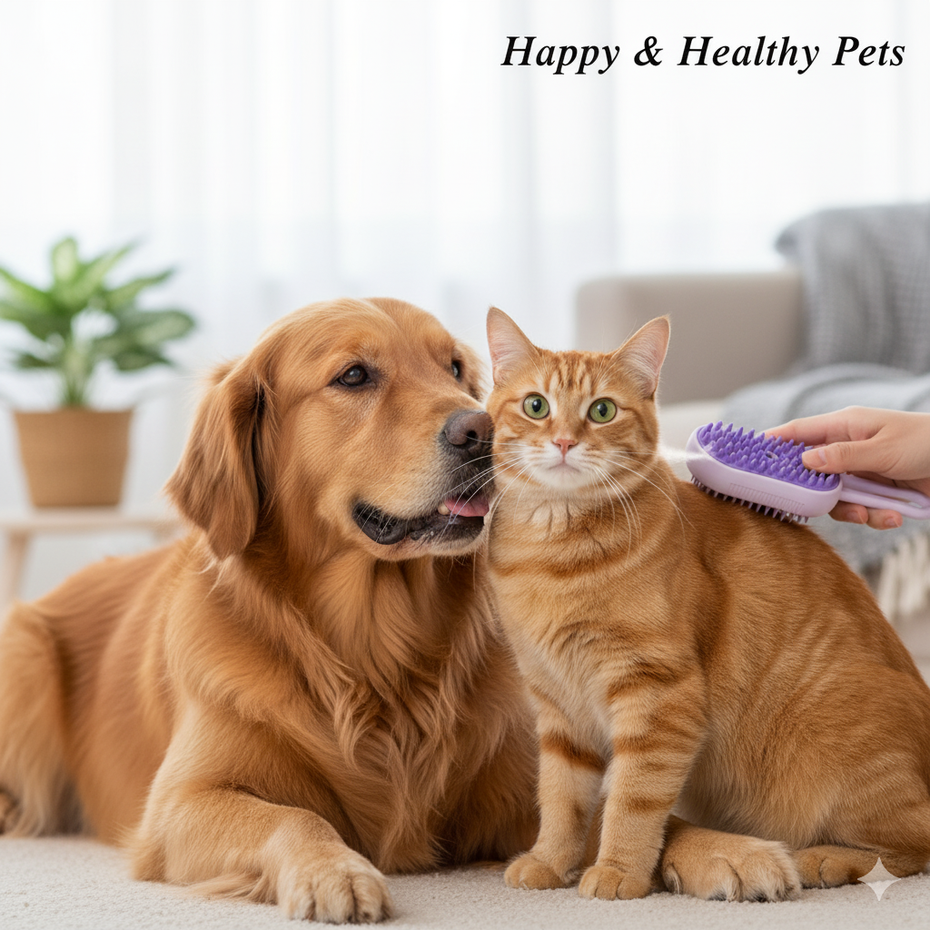 Steam Comb: 3-in-1 Cat & Dog Steam Brush with USB Charging