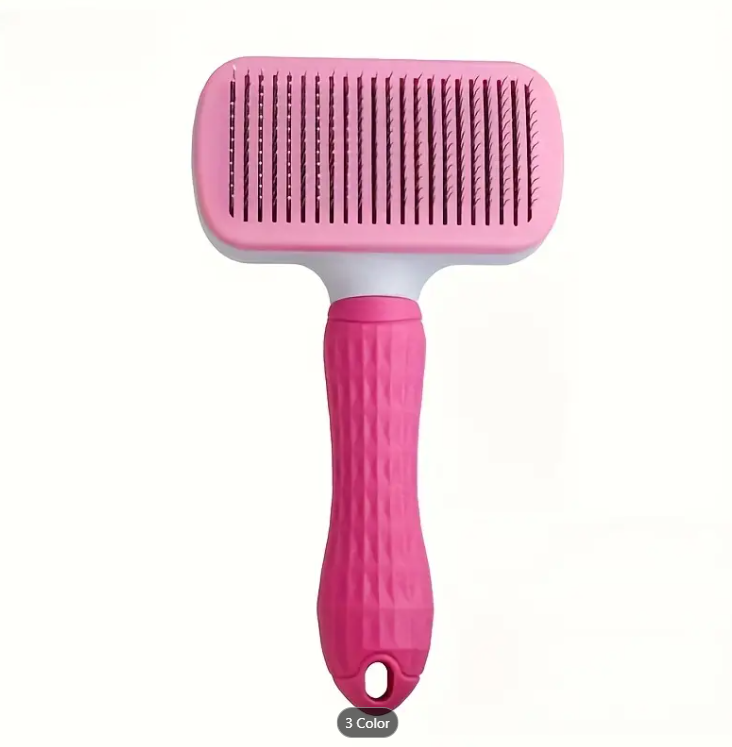 Massage Comb & Deshedding Slicker Brush - One-Click Self-Cleaning
