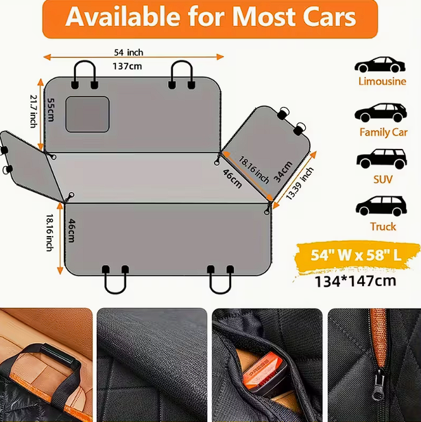 Premium Full-Coverage Backseat Car Cover – Waterproof, Scratch-Proof & Ultra-Durable Protection