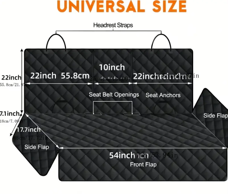 Durable Backseat Car Cover - For Pets