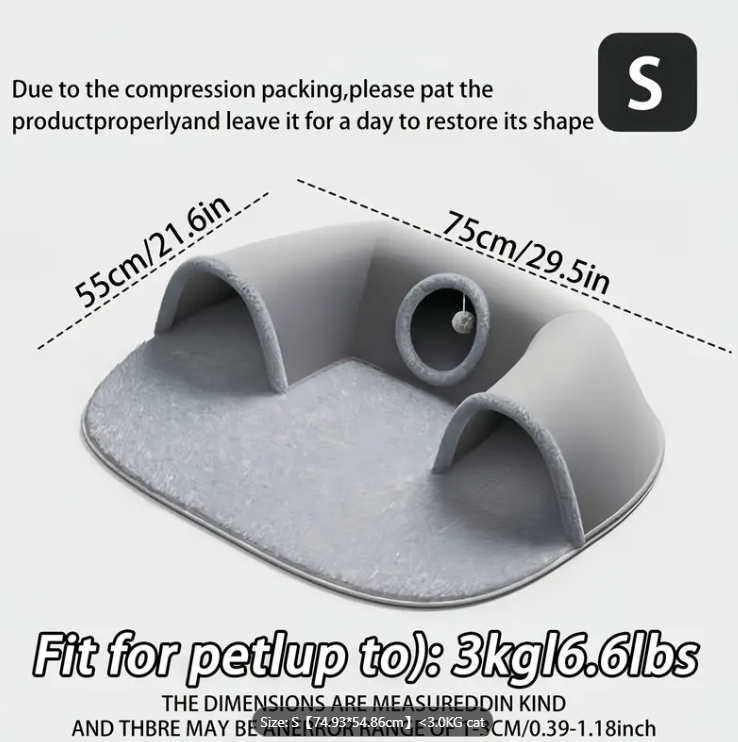 3-in-1 Cozy Tunnel – Play Mat, Tunnel & Warm Nest in One