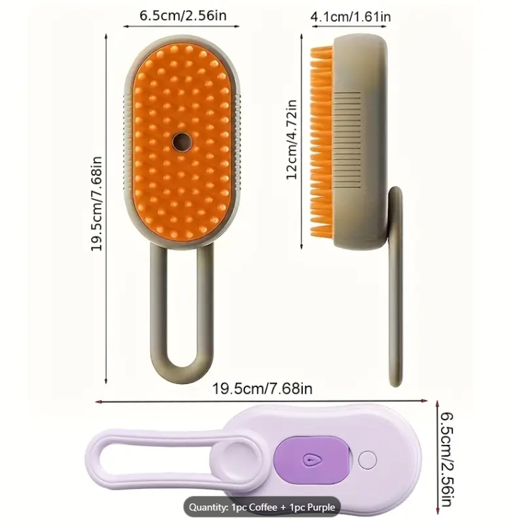 Steam Comb: 3-in-1 Cat & Dog Steam Brush with USB Charging